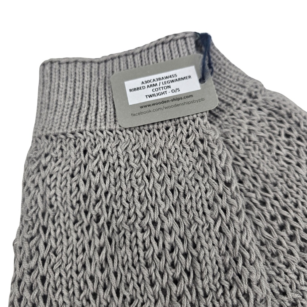 Wooden Ships Ribbed Arm Leg Warmer Women OS Twilight Gray Cotton Knit NWT